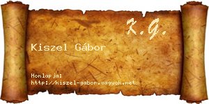 Kiszel Gábor névjegykártya