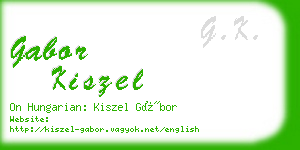 gabor kiszel business card